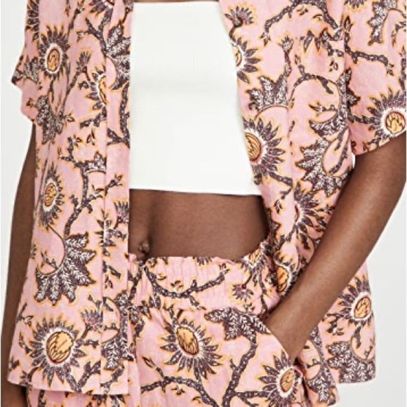 Alc sterling button up shirt in pink orange new no tags - Picture 4 of 8